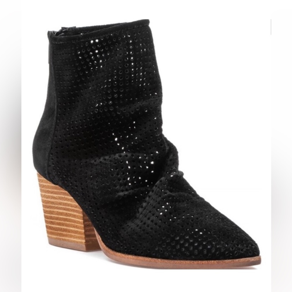 Jeffrey Campbell Janelle Black Suede Laser Cut
Booties, 10